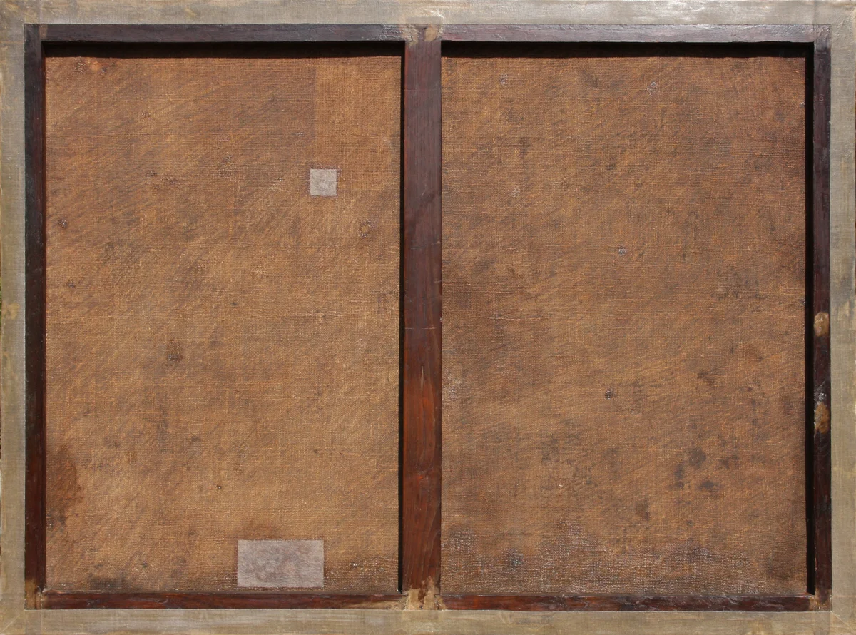 Détail de couche picturale restaurée, matière et glacis à nouveau lisibles après conservation.