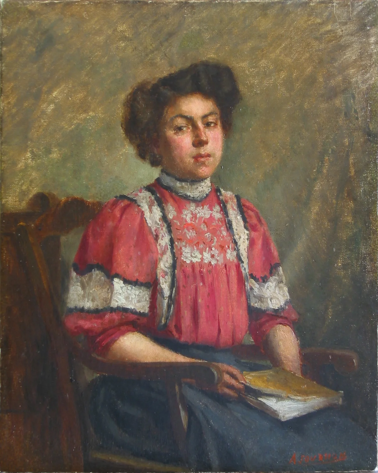 Portrait de jeune femme après restauration, couleurs fraîches et surface parfaitement plane.